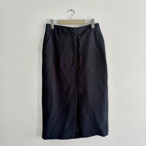 Aritzia Wilfred Crepe Midi Pencil Skirt Dark Navy Blue Size 10